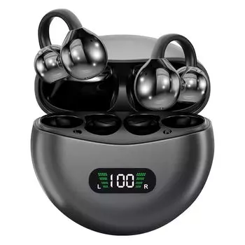 TeamSky 2024 Инновация Костная проводимость Bluetooth Ушная клипса Открытое ухо Светодиод Оставшийся заряд Звук ENC Шум Быстрый Долговременная совместимость с беспроводным