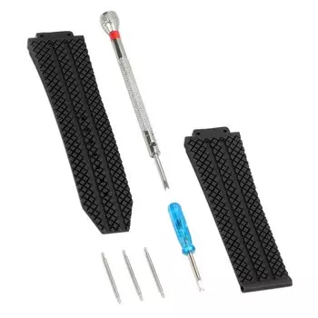 [TeamSky] Ремешок для часов Ремешок для часов Силиконовый ремешок Инструмент для замены ремешка Совместимый с Hublot Big Bang ремешок для часов 24 мм (черный)