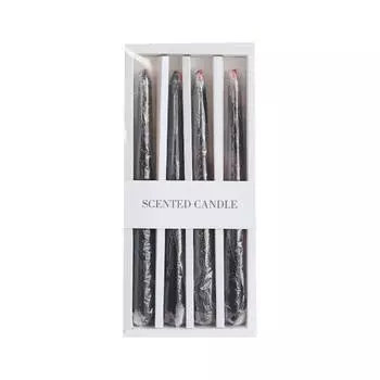 Tears Black Candles – Set Of 4 Gothic Bleeding Candles, Perfect For Halloween Decor, Or Eerie Ambiance. Dripping Wax Effect One Size