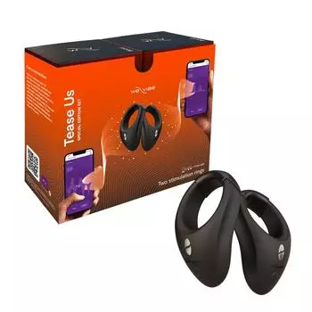 Tease Us Set Bond Bond Cock Ring Penis Ring with Vibrator App Remote Control 2 размера Регулируемый диаметр Товары для взрослых для мужчин Пары We-Vibe + - - -