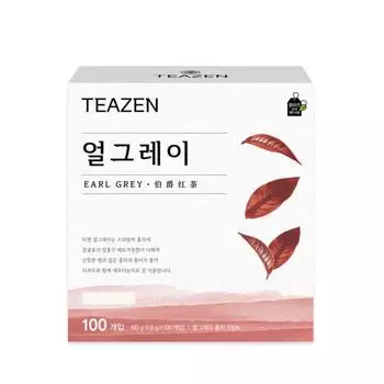 Teazen Черный чай Earl Grey 100 пакетиков, Корея Комбуча