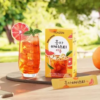 Чай Teazen Black Tea Iced Tea со вкусом грейпфрута, 50 палочек, Корейский комбуча