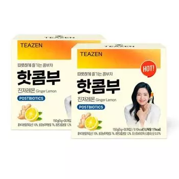 Teazen Hot Combu Ginger Lemon 30 палочек x 2 коробки, Корейский комбуча
