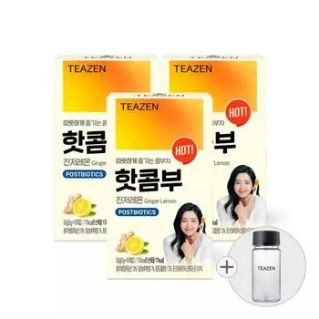 Teazen Hot Combu Имбирь-лимон 10 палочек x 3 коробки (бутылка включена), Корейский Комбуча