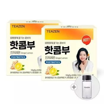 Teazen Hot Combu Имбирь-лимон 30 палочек x 2 коробки (бутылка включена), Корейский Комбуча