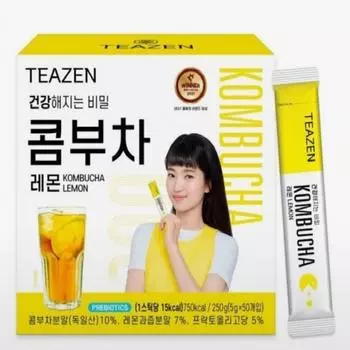 Teazen Kombucha 5 г x 50 стиков в коробке 4 типа Lemon