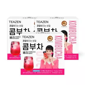 Teazen Kombucha Berry 30 палочек x 3 коробки, Корейский комбуча