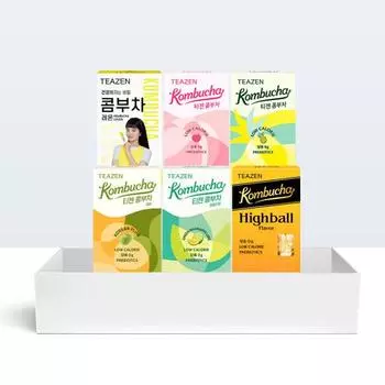 Teazen Kombucha Best 10 палочек x 6 коробок микс (60 палочек), Корейский Комбуча