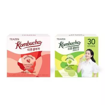 Teazen Kombucha Challenge Малина + Шайн Мускат (60 палочек), Корейский Комбуча