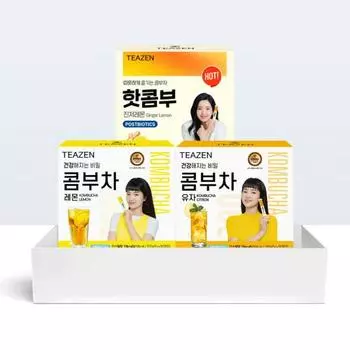 Teazen Kombucha Lemon + Yuzu + Ginger Lemon (90 палочек), Корейский Комбуча