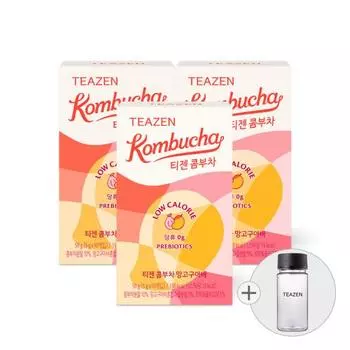 Teazen Kombucha Mango Guava 10 палочек x 3 коробки (бутылка включена), Корейский Комбуча