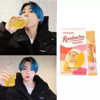 Teazen Kombucha Mango Guava 5 г X 10 палочек в коробке (10 вариантов) #10stick+bottle