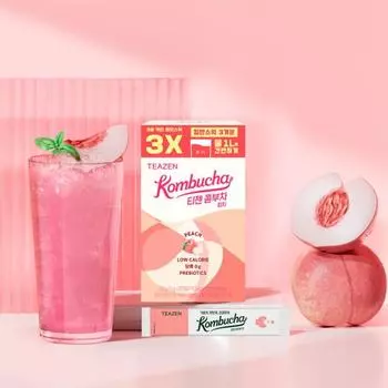 Teazen Kombucha Peach Jumbo Pack 20 палочек, Корейский комбуча