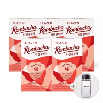 Teazen Kombucha Raspberry 10 палочек x 5 коробок (бутылка включена), Корейский Комбуча