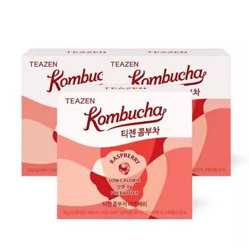 Teazen Kombucha Raspberry 30 палочек x 3 коробки, Корейский комбуча
