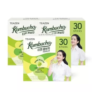 Teazen Kombucha Shine Muscat 30 палочек x 3 коробки, Корейский комбуча