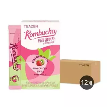 Teazen Kombucha Strawberry Kiwi 10 палочек x 12 коробок (1 коробка), Корейский Комбуча
