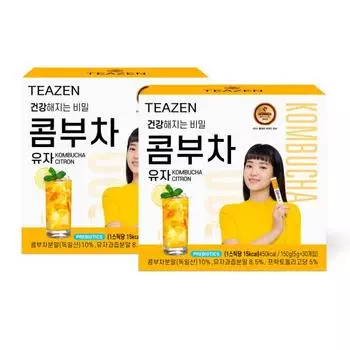 Teazen Kombucha Yuzu 30 палочек x 2 коробки, Корейский комбуча