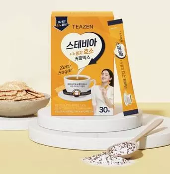 Teazen Stevia Nurungji Enzyme Coffee Mix 30 Sticks – Low-Calorie Korean Coffee 1 box
