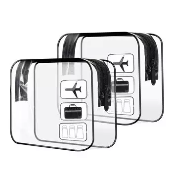 TECDW Прозрачные дорожные туалетные принадлежности 2 TSA Одобренные прозрачные косметички Водонепроницаемая косметичка Дорожная косметичка для хранения Дорожная косметичка