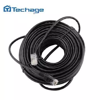 Techage 20 м 30 м 50 м сетевой кабель Cat5 Ethernet RJ45 патч открытый водонепроницаемый сетевой кабель провода для системы видеонаблюдения POE IP-камера