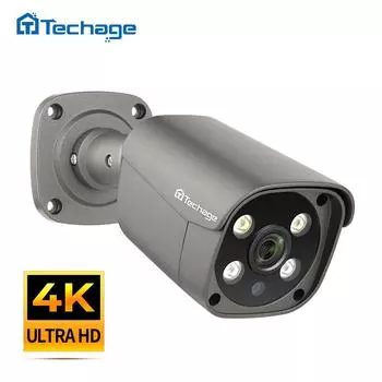 Techage 5MP IP-камера безопасности POE Обнаружение человека Открытая двухсторонняя аудио-видео камера видеонаблюдения AI IP-камера
