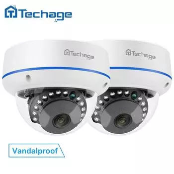 Techage H.265 1080P 3MP 4MP 5MP внутренняя купольная 48V POE IP-камера аудио антивандальная IPC P2P видео CCTV охранное наблюдение