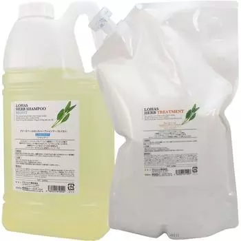 Techno Eight LOHAS Herbal Shampoo Moist 2000 мл Herbal Treatment 2000 г Refill & (набор) [Без силикона]