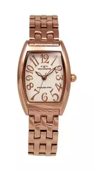 [Technos] 3 Hand Tonneau Watch T9928PS Women s Rose Gold