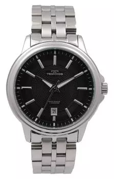 TECHNOS All Stainless 3 5 ATM Water Black Imported [Technos] Часы, сталь, стрелки, устойчивые, T7394-SB Мужские [Обычный продукт]