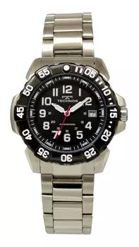 [Technos] Часы 10 ATM Водонепроницаемые Дата T9B92TB Мужские Серебряные