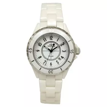 [Technos] часы керамические дата T9C06TW мужские белые