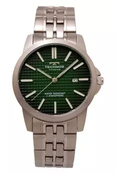 Часы Date Titanium T9B52IM Silver [Technos] Мужские зелёный