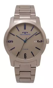 [Technos] Мужские серебряные часы Date Titanium T9B60IE