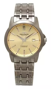 Часы Date Titanium T9B75IC Silver [Technos] Мужские золотой