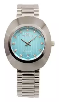 [Technos] Мужские серебряные часы Tungsten Date T9C12SI синий