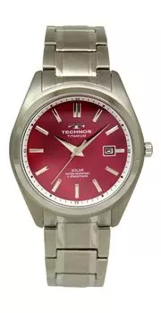 [Technos] Солнечные титановые часы с датой T9A83IR мужские серебристые