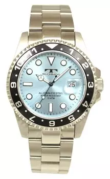 Technos TSM419BI Серебристые Водонепроницаемость до 10 АТМ Мужские часы, Дата, синий