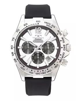 TECHNOS Watch Chronograph White Dial Silicone Remesh Waterproof to 10 ATM TP0801SW [Technos] Мужские белый