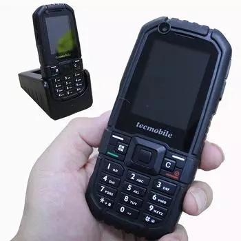 Tecmobile TEC Водонепроницаемая клавиатура Мобильный телефон 1800 мАч MP3 SOS Кнопка Передняя задняя камера Мощный фонарик Мобильный телефон чёрный