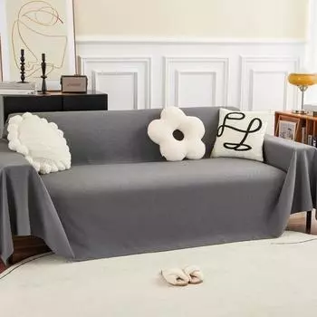 Тедди бархатное полотенце для дивана, однотонное нескользящее полотенце для дивана для гостиной, мебельный декор, гобелен, водонепроницаемый чехол для дивана 90x90cm 1pcs