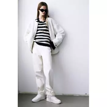 Тедди-куртка HM кремового цвета