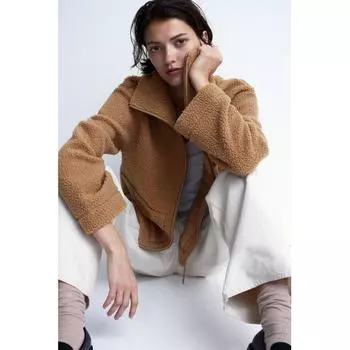 Тедди-куртка HM темно-бежевая