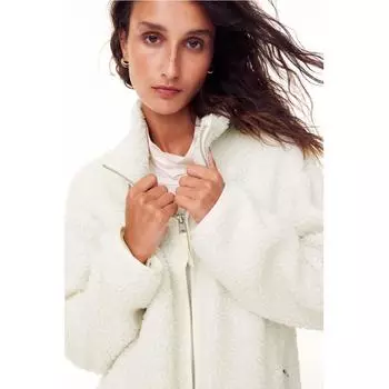 Тедди-куртка на молнии HM кремового цвета