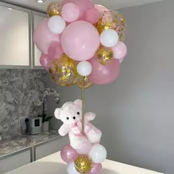 Тедди Розовый Медведь Украшение Партии Воздушный Шар Арка Комплект Гирлянда Дети День Рождения Украшения Baby Shower Мальчики Девочки Gend