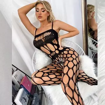 Teddies Женские боди Сексуальное белье Горячие боди Порно костюмы для боди-чулок Сетчатое открытое белье Эластичность Ажурное нижнее белье One Size