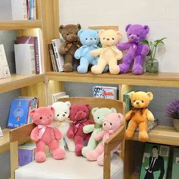 Teddy Bear BEBEAR Panda Little Bear Doll Ragdoll Stuffed Toy Small Size Birthday Gift for Girlfriend Girl Color ribbon bear mix and match single price 30cm