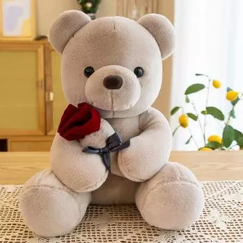 Teddy Bear Doll Bear Catching Machine Doll Holding Rose Plush Teddy Bear Valentine s Day Gift Annual Meeting Gift 25 cm (0.16kg)
