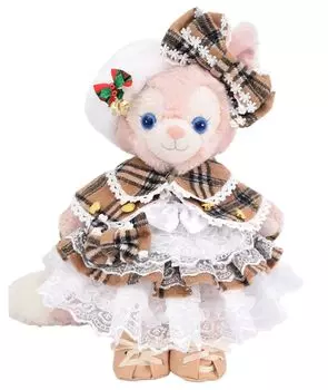 Teddy Bear Mail Order Alice Linabell Clothes Dress Up Costume Camel Check Dress with Cape Christmas No Body for S Size коричневый