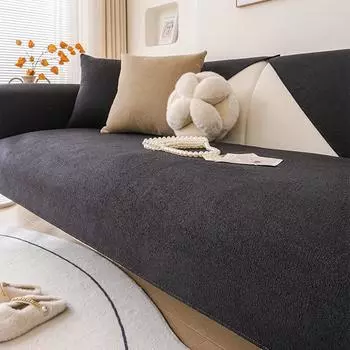 Чехол для дивана Teddy Velvet, однотонный водонепроницаемый коврик для дивана, устойчивый к царапинам от кошек, чехол для дивана из шенилла, противоскользящий, на все времена года 70x70cm 1pcs